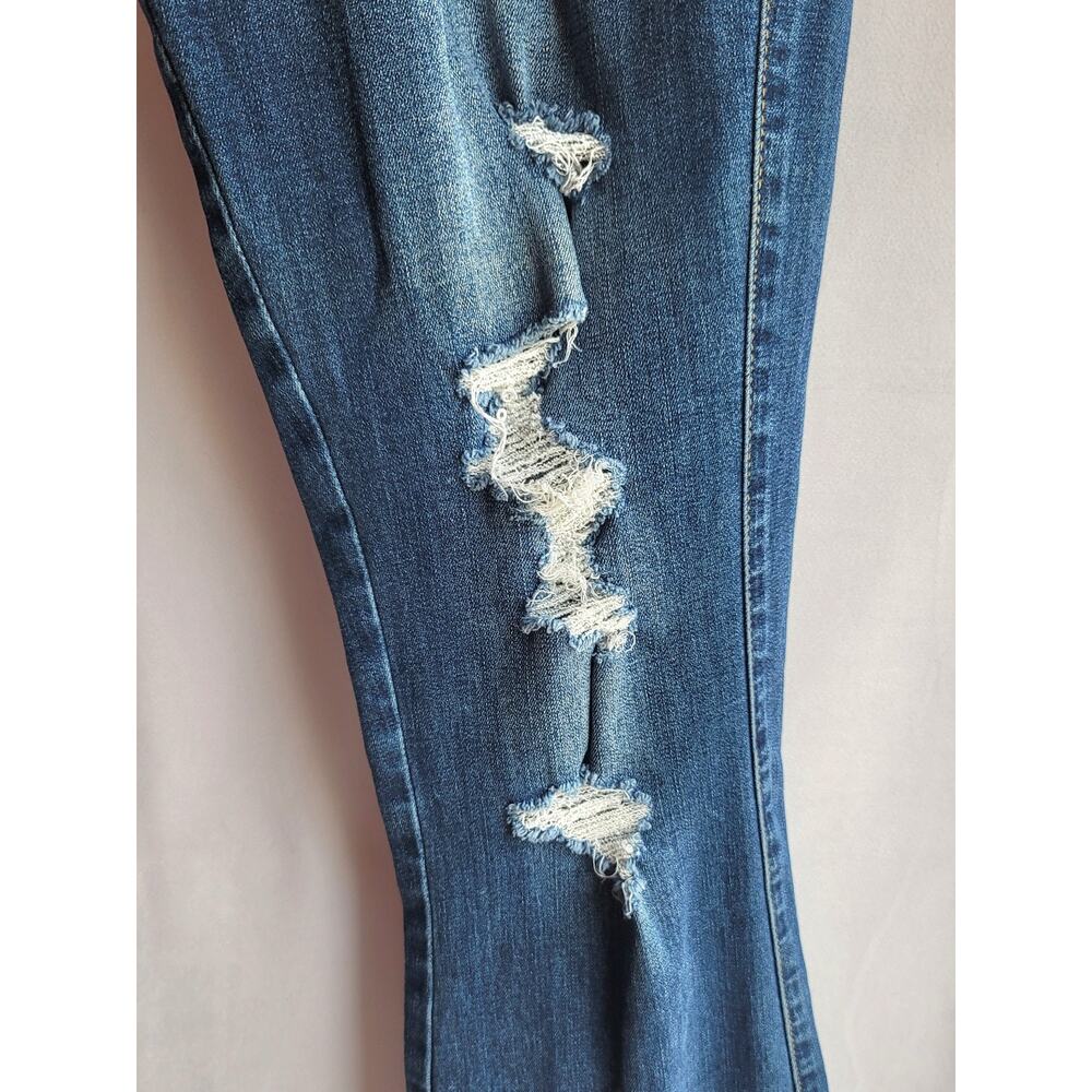 Vintage Style Distressed Vipones Flare Bell Bottoms Denim Jeans Women's Size 6 - Picture 11 of 14